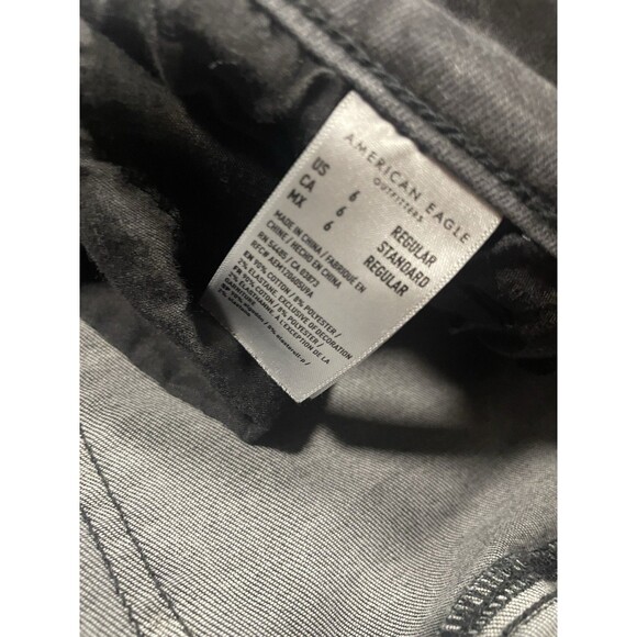 American Eagle Next Level Stretch High Rise Jegging Size 6 Reg Black Frayed Hem - Picture 4 of 9
